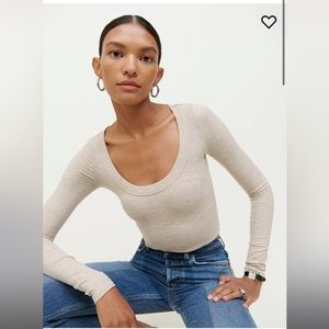 Reformation Paige Knit Top in Marble XS